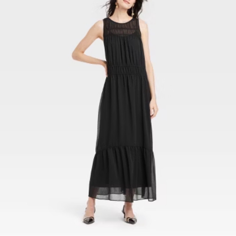 Black Chiffon Maxi Dress a new day
